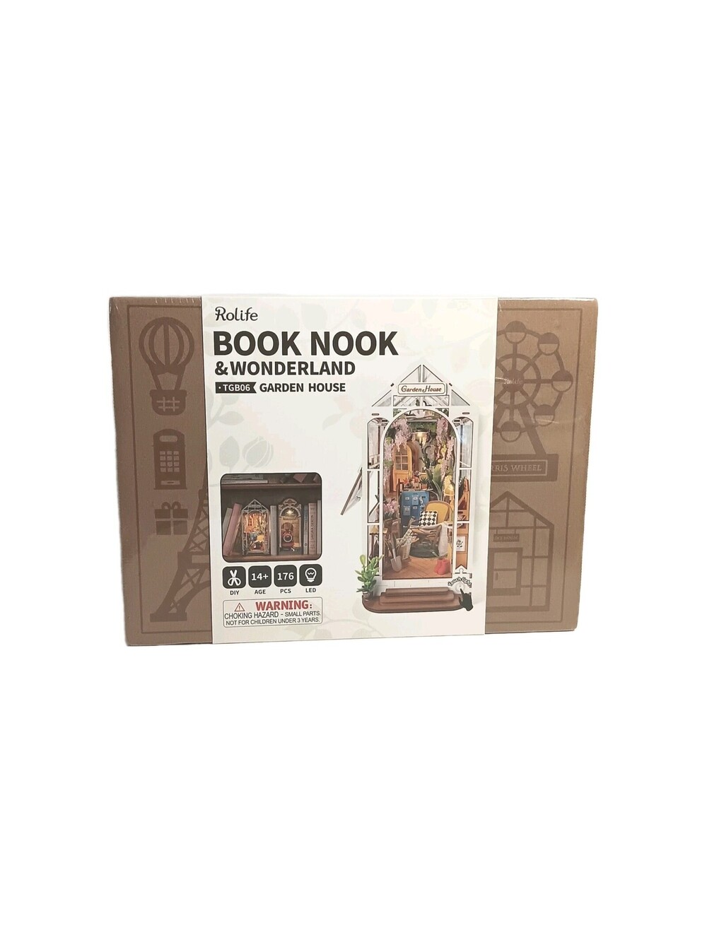 NEW Rolife Book Nook & Wonderland Garden House DIY W/ Touch Light #TGB06